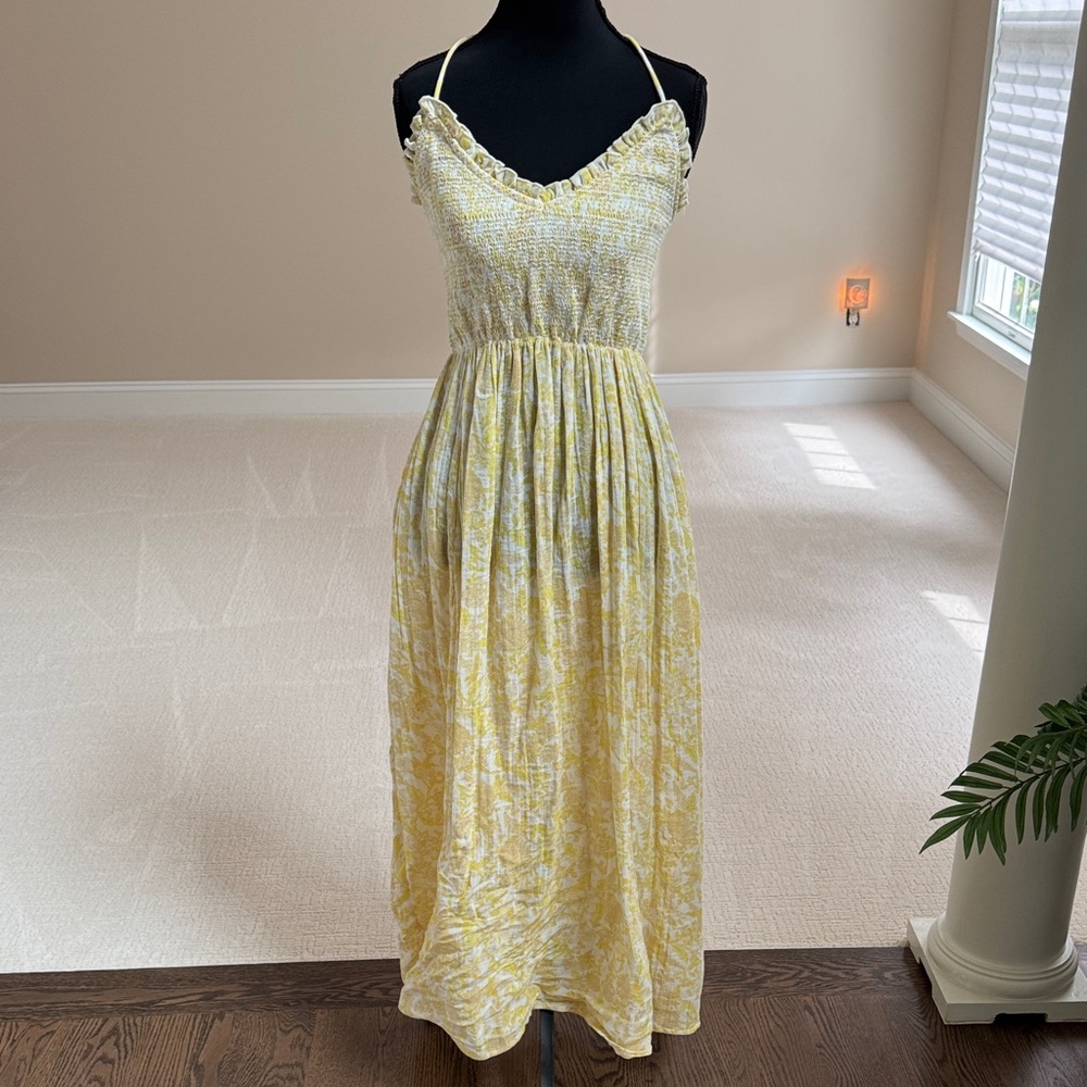 Free People Yellow Patterned Maxi Dress